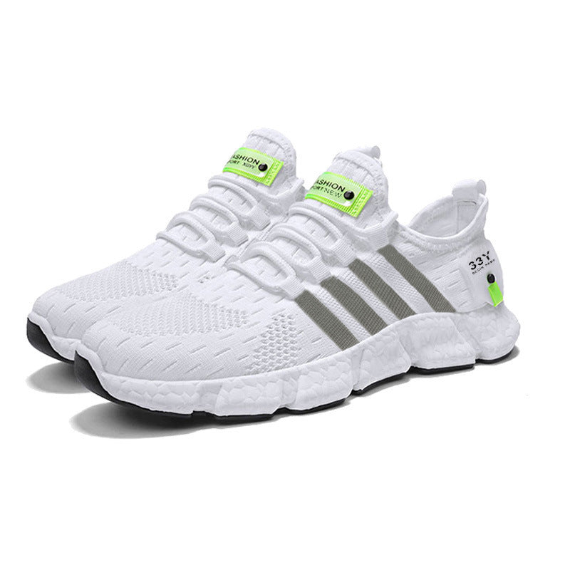 Men’s Lightweight Sports Running Shoes – Flying Woven Mesh, Flat Sole