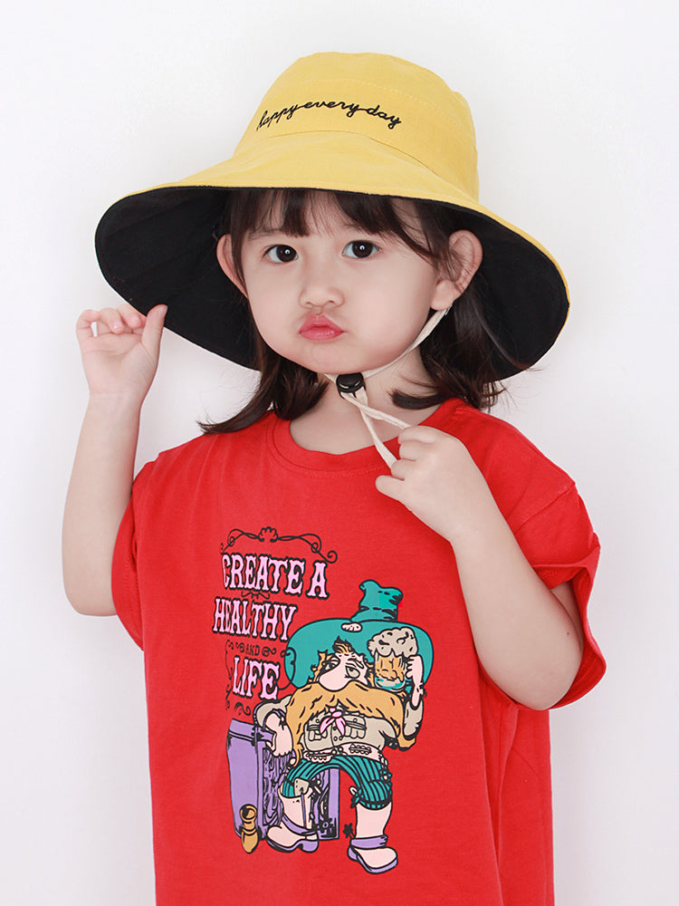 Sun Protection Big Brim Sun Hat Parent-Child Double-Sided