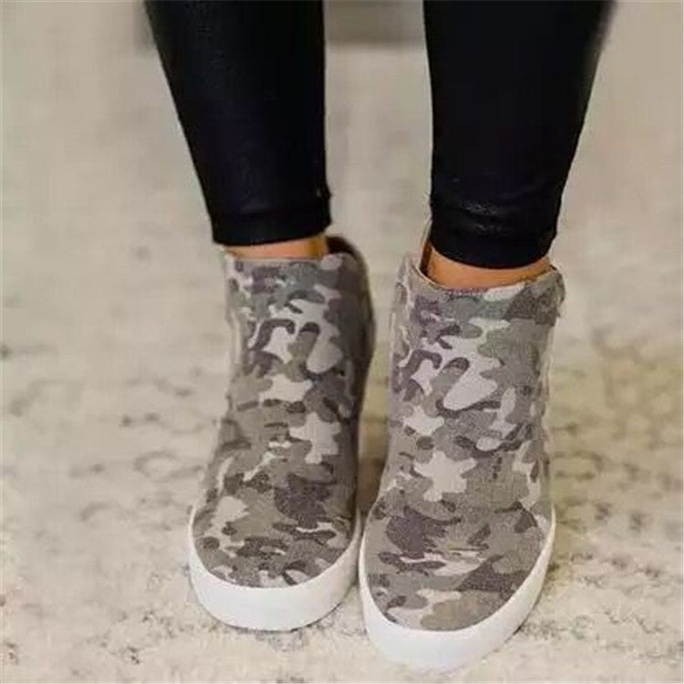 Camouflage Increased Casual Shoes Canvas Plus Size 43 Lazy Shoes