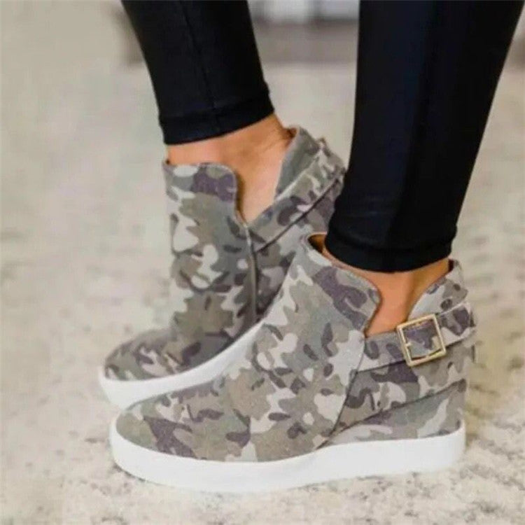 Camouflage Increased Casual Shoes Canvas Plus Size 43 Lazy Shoes