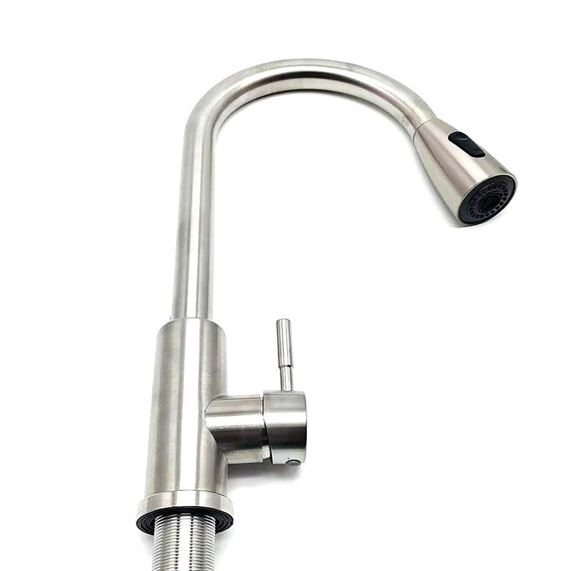 Stainless Steel Kitchen Hot And Vold Pull Rotating Faucet Sink Stainless Steel Mixing Valve