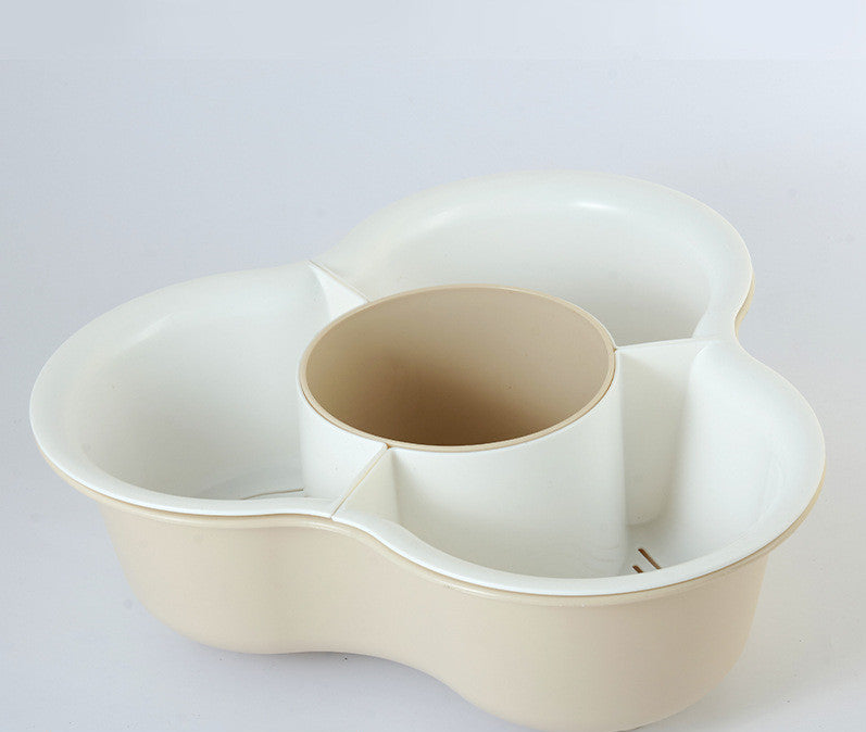 Double Layer Vegetable & Fruit Drain Basket – Hot Pot Basin & Storage Organizer