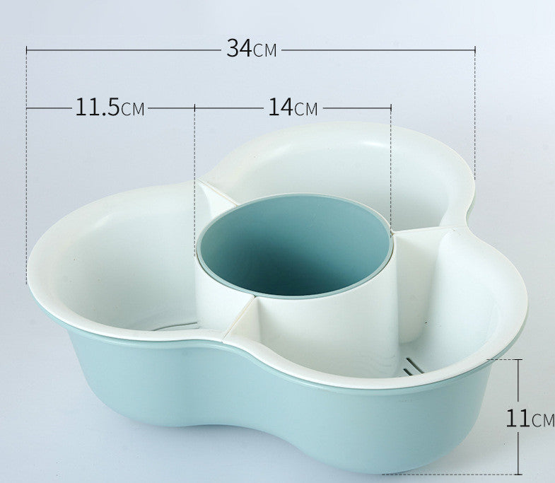 Double Layer Vegetable & Fruit Drain Basket – Hot Pot Basin & Storage Organizer