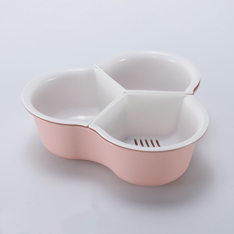 Double Layer Vegetable & Fruit Drain Basket – Hot Pot Basin & Storage Organizer