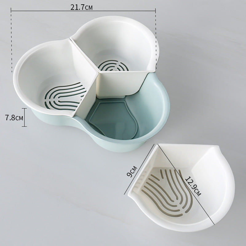 Double Layer Vegetable & Fruit Drain Basket – Hot Pot Basin & Storage Organizer