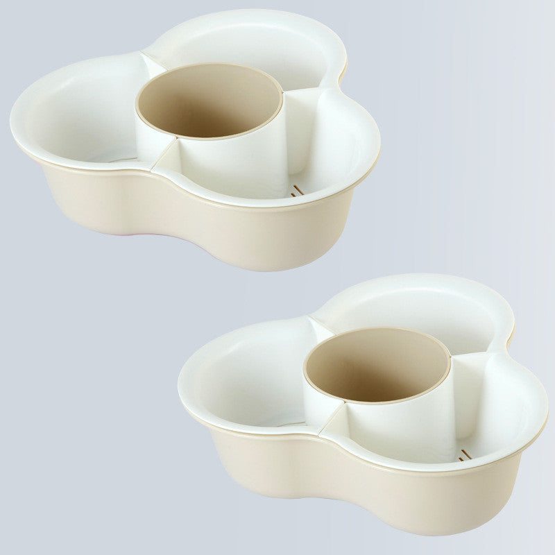Double Layer Vegetable & Fruit Drain Basket – Hot Pot Basin & Storage Organizer