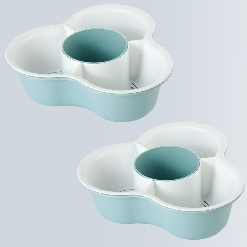 Double Layer Vegetable & Fruit Drain Basket – Hot Pot Basin & Storage Organizer