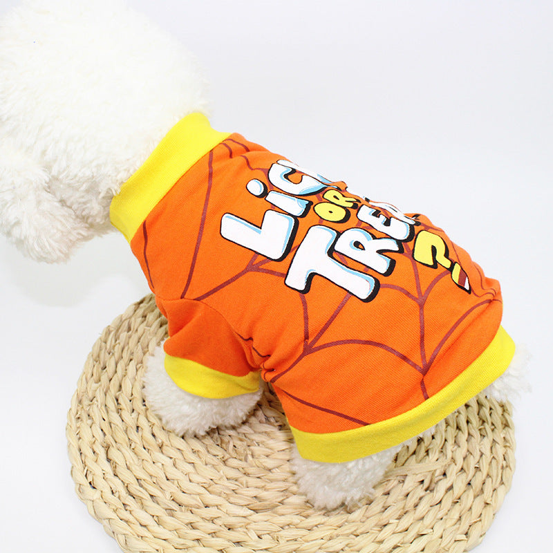 Cartoon Print Spring/Summer Dog T-Shirt – Teddy/Bichon Pet Costume