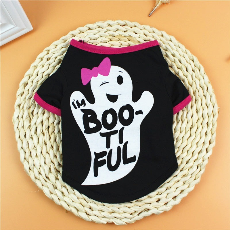 Cartoon Print Spring/Summer Dog T-Shirt – Teddy/Bichon Pet Costume
