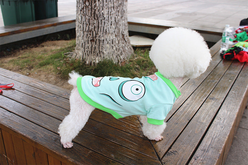 Cartoon Print Spring/Summer Dog T-Shirt – Teddy/Bichon Pet Costume