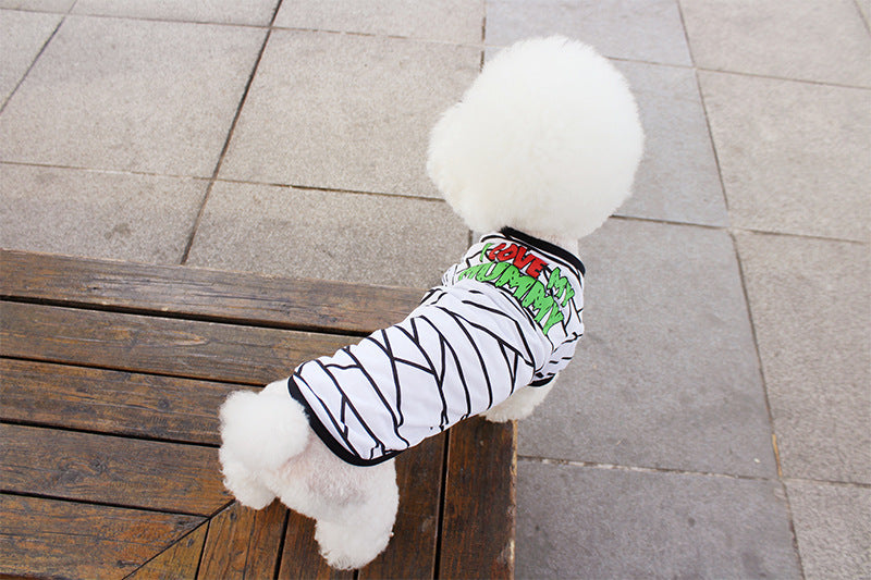 Cartoon Print Spring/Summer Dog T-Shirt – Teddy/Bichon Pet Costume