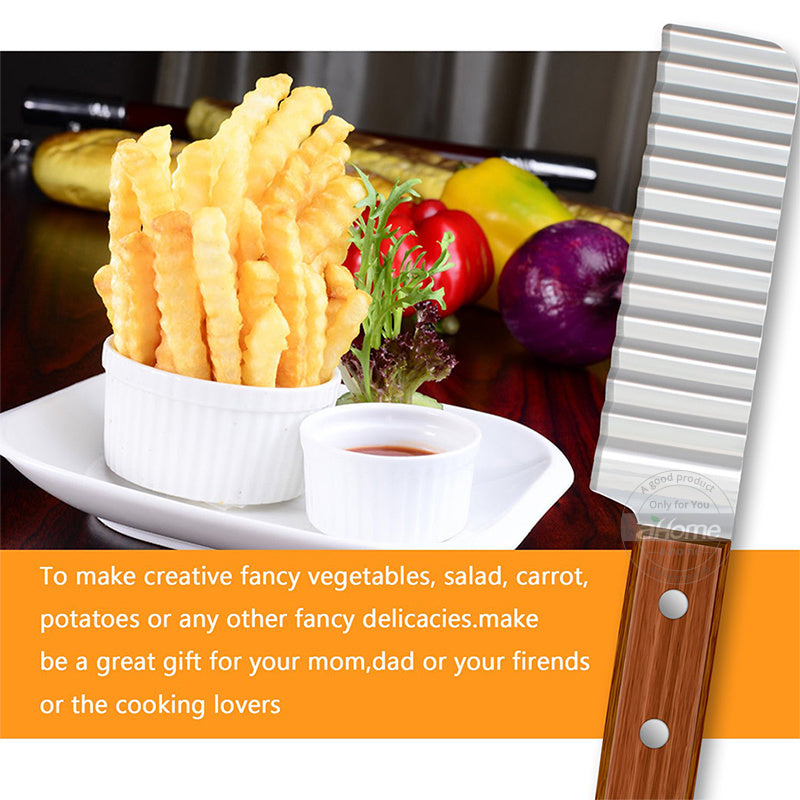 Stainless Steel French Fries Cutter – Wavy Potato & Vegetable Slicer
