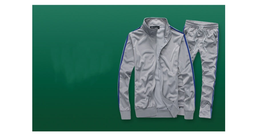 Men's Slim Stand Collar Cardigan Sweater Set