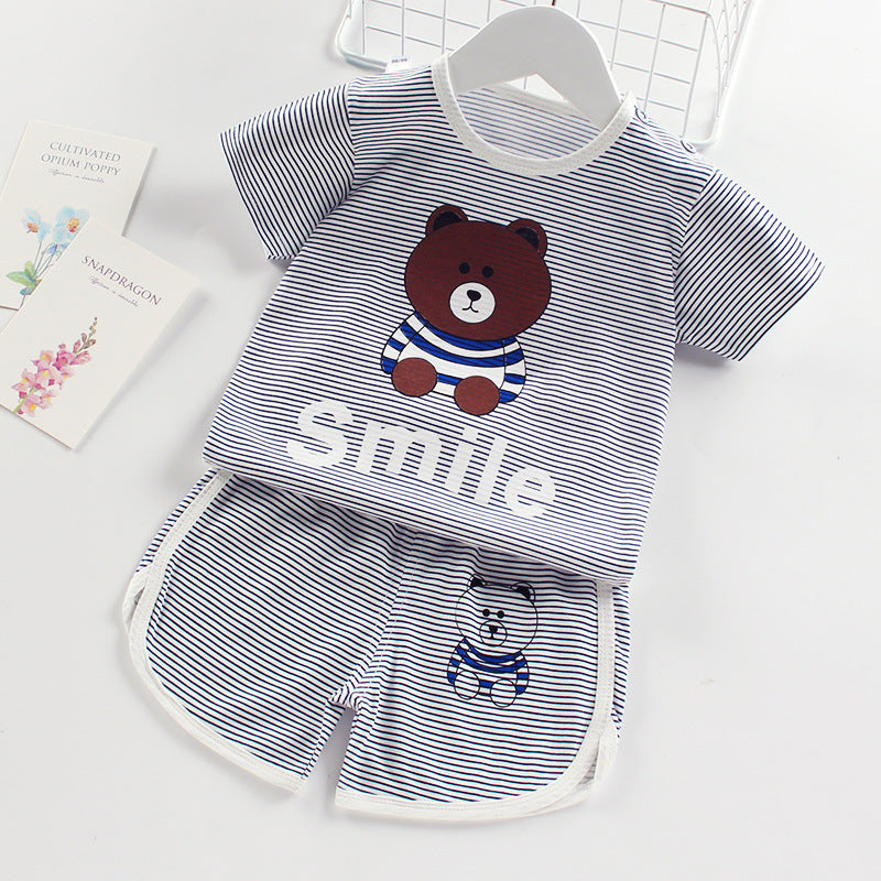 Children's Short Sleeve Suit Boys' And Girls' T-shirts And Shorts