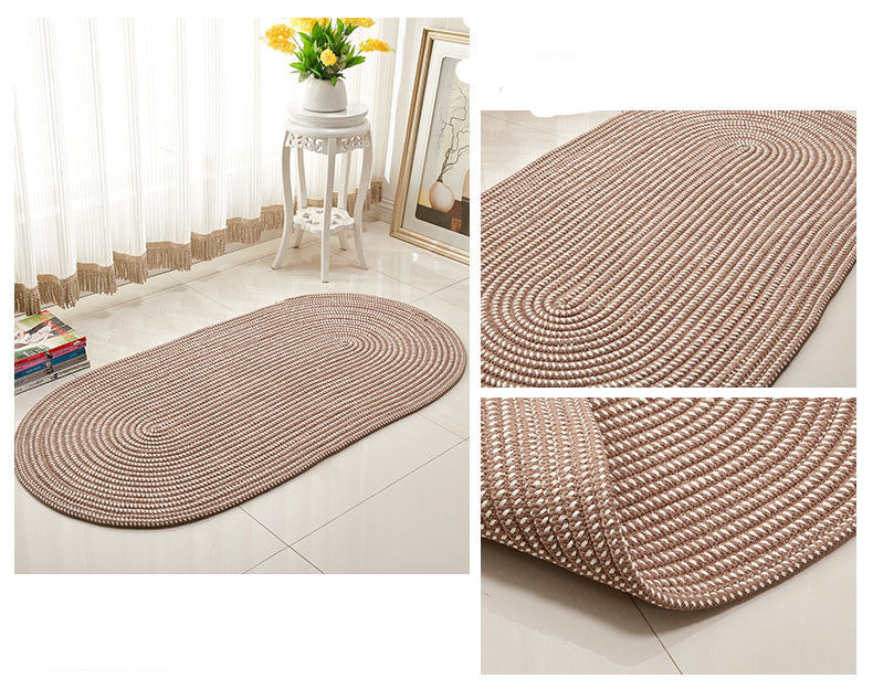 Rope Woven Oval Carpet Living Room Coffee Table Bedroom Bedside Blanket Environmentally Friendly Machine Washable Custom-Made Wholesale