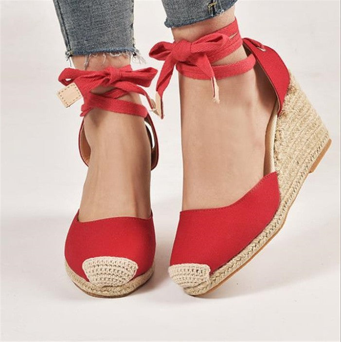 Spring Women's New Lace High Heels Fashion Sandals