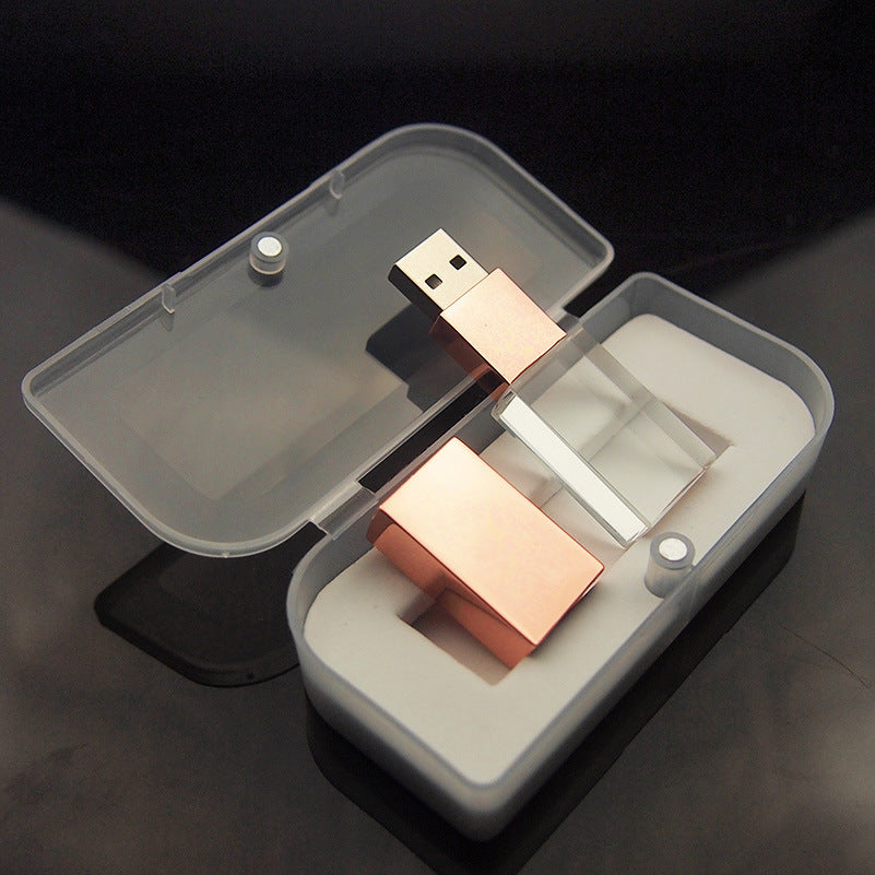 Crystal Transparent Glass USB Flash Drive – Personalized Creative Storage