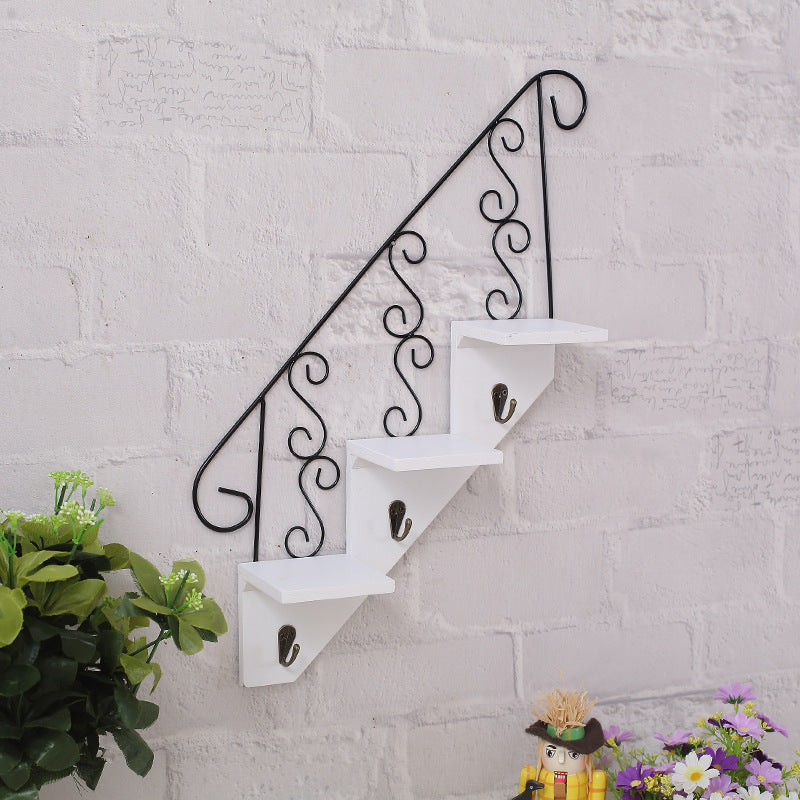 Nordic Wooden Storage Rack Wall-Mounted Flowerpot Storage Rack Storage Box Key Chain Towel Home Decoration Rack