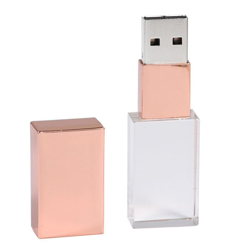 Crystal Transparent Glass USB Flash Drive – Personalized Creative Storage