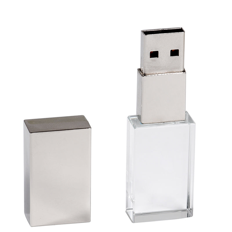 Crystal Transparent Glass USB Flash Drive – Personalized Creative Storage