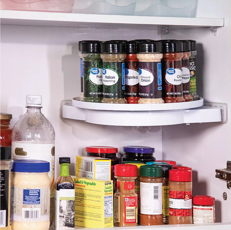 360-Degree Rotating Storage Rack – Nail-Free Kitchen and Bathroom Organizer