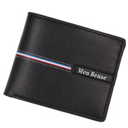 Unisex PU Leather 3 Fold Casual Wallet Car Stitch Design