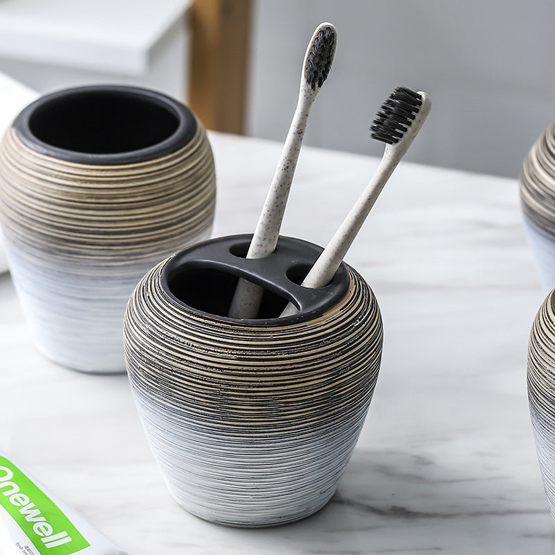 Retro Brushed Bathroom Accessories Set – 6-Piece Vanity Collection