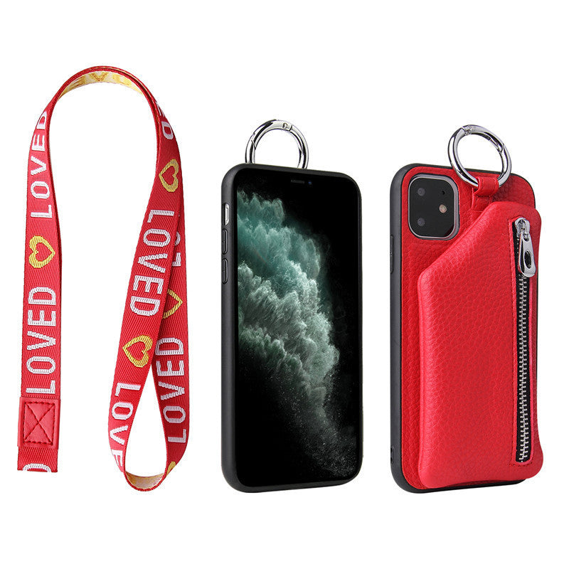 PU Leather Crossbody Wallet Phone Case with Strap Cord and Coin Purse