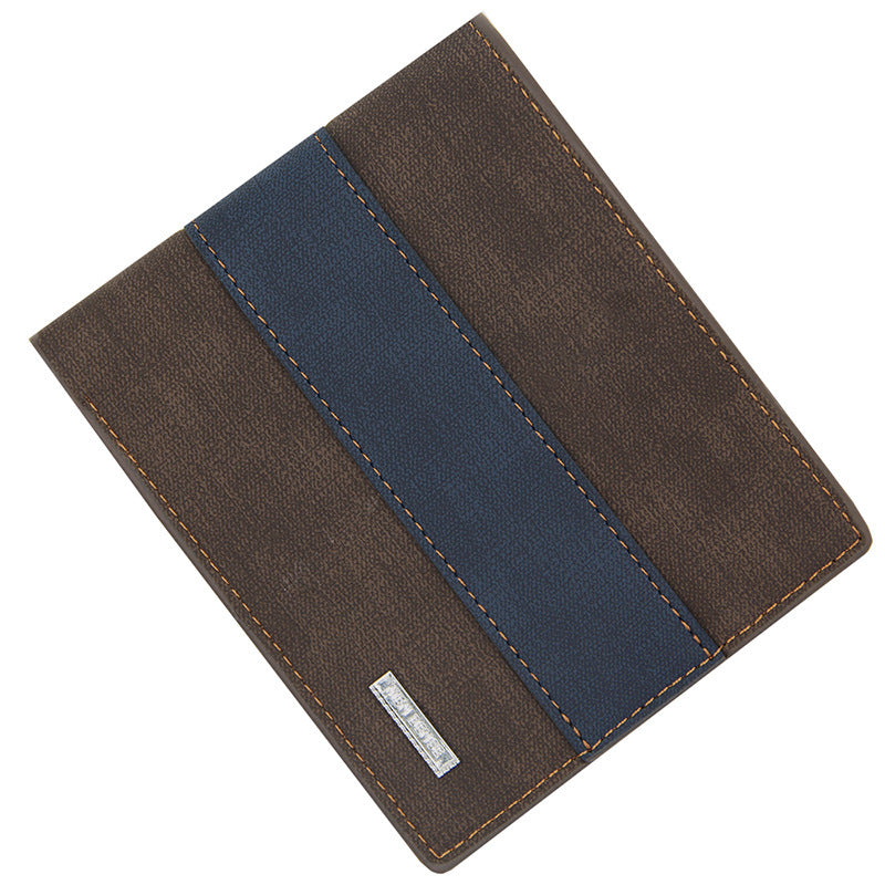 Men's Short Style PU Leather Wallet Large Capacity Frosted