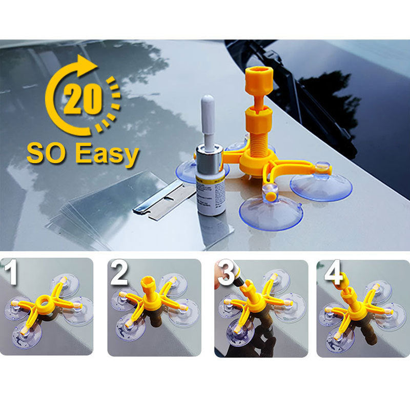 Car Window Glass Scratch and Crack Repair Kit, Polishing Tool for Restoration