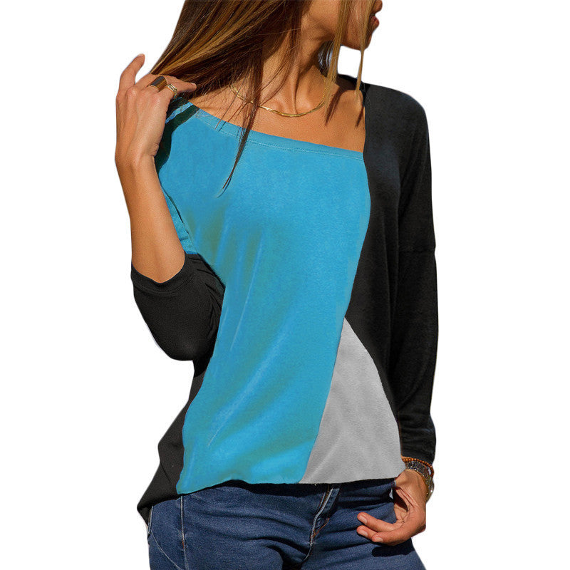 Womens Autumn Casual Long Sleeve Polyester T Shirt Regular