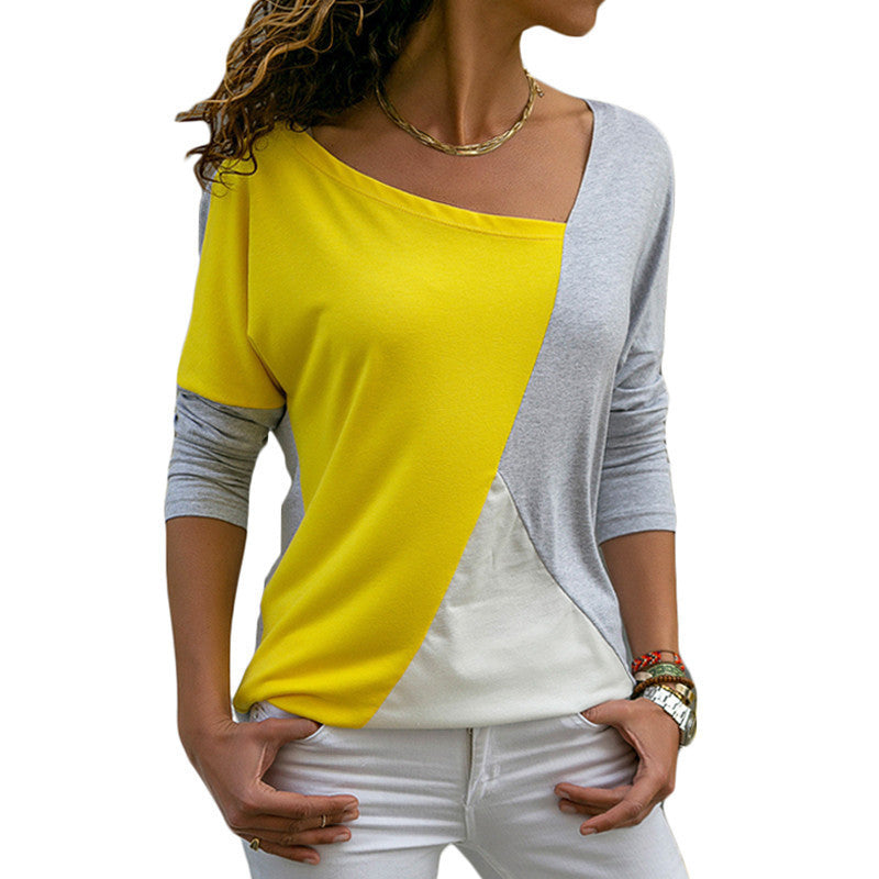 Womens Autumn Casual Long Sleeve Polyester T Shirt Regular