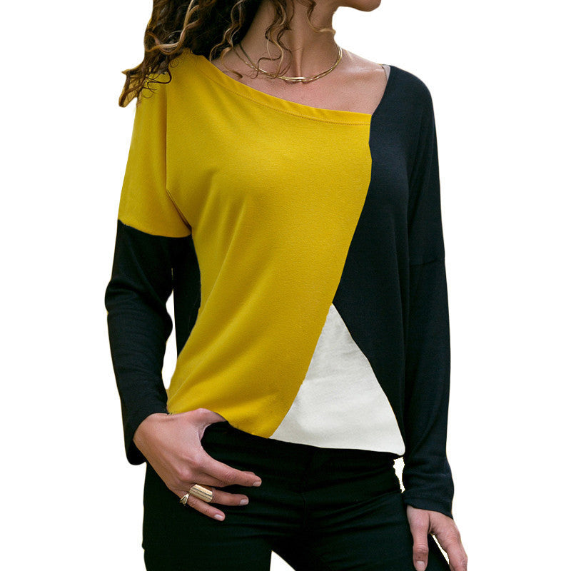 Womens Autumn Casual Long Sleeve Polyester T Shirt Regular