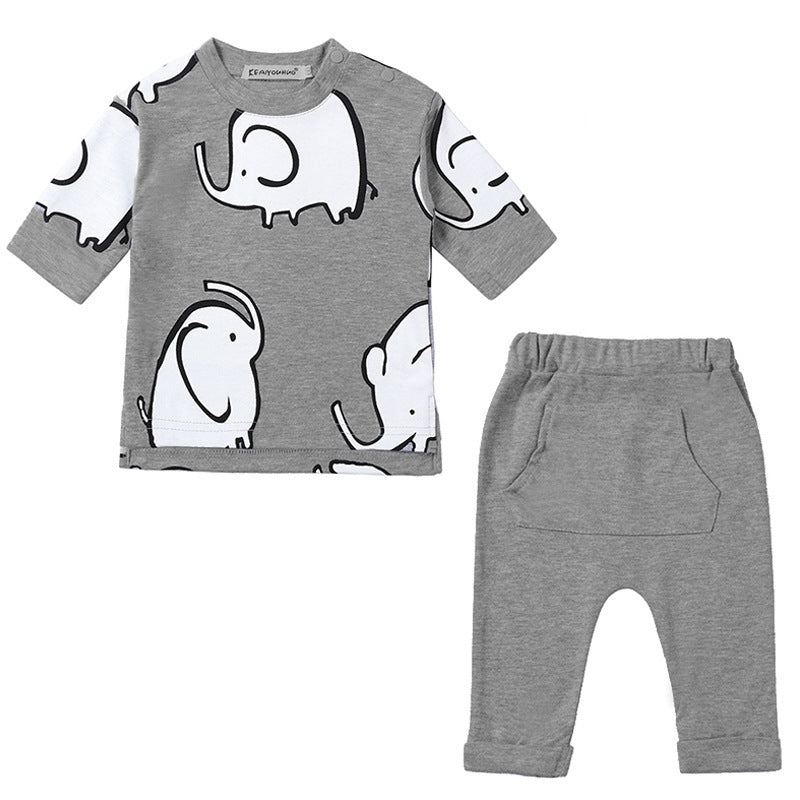 Baby Boy Cartoon Bodysuit – Casual Infant Set