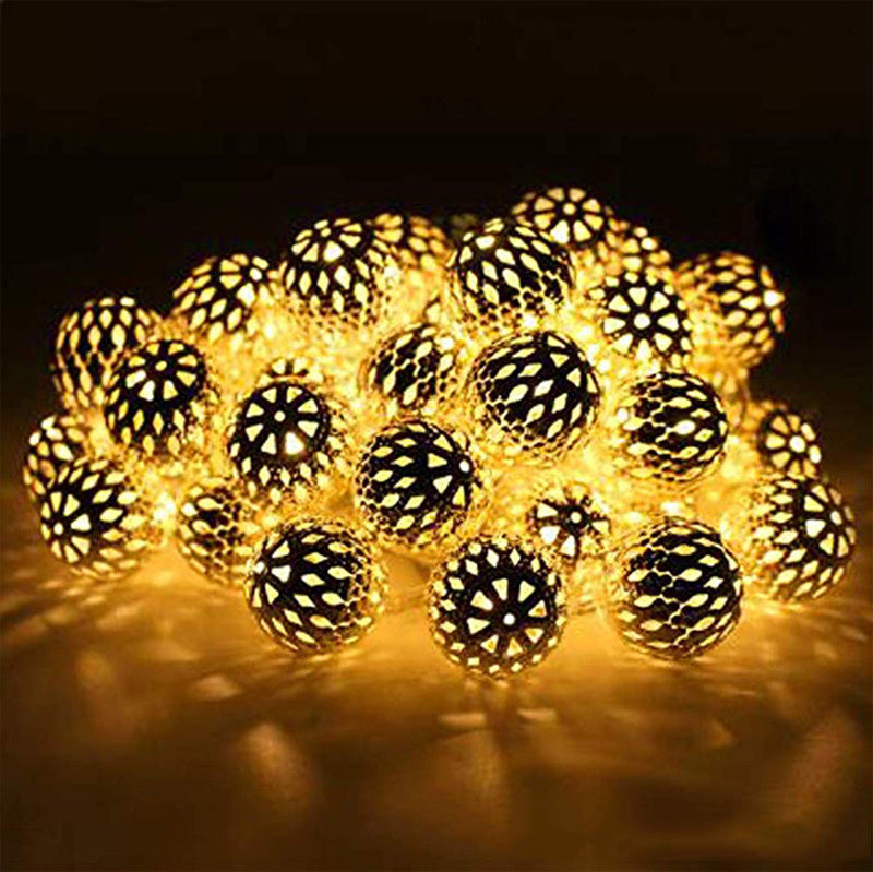 LED Hollow Moroccan Ball Decorative Light String