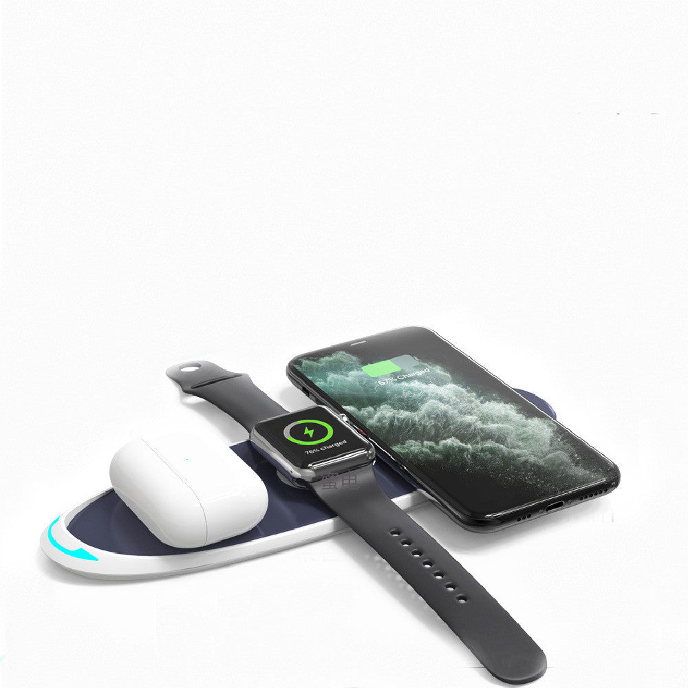 Three-In-One Wireless Charger Is Suitable For Mobile Phone Watch Bluetooth