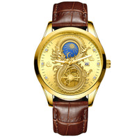 Brown leather golden noodles