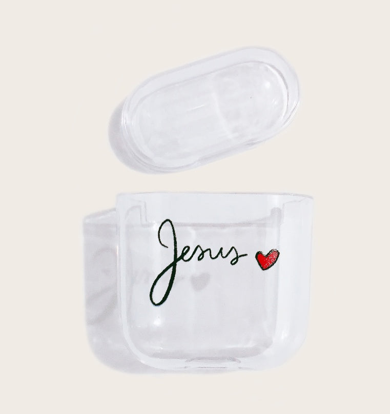 Compatible with Apple, Transparent Colored Letter Love Apple Wireless Bluetooth Headset Case