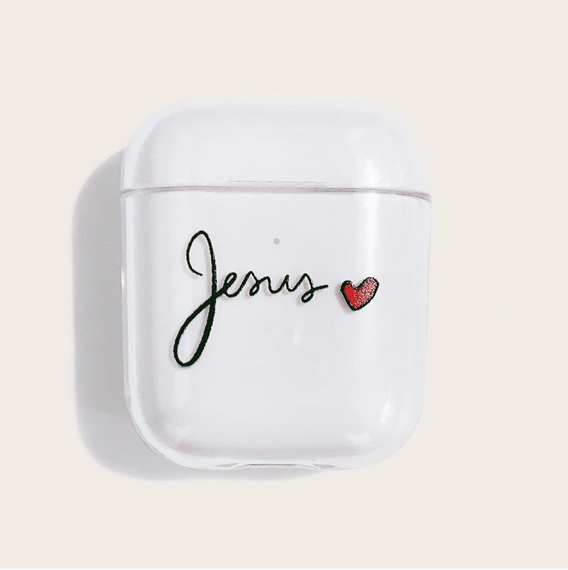 Compatible with Apple, Transparent Colored Letter Love Apple Wireless Bluetooth Headset Case