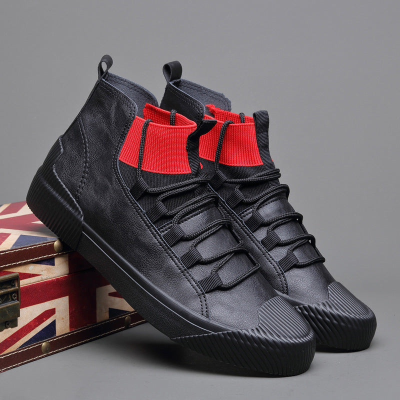 High-top Korean Elastic Band Casual Youth Men's Shoes