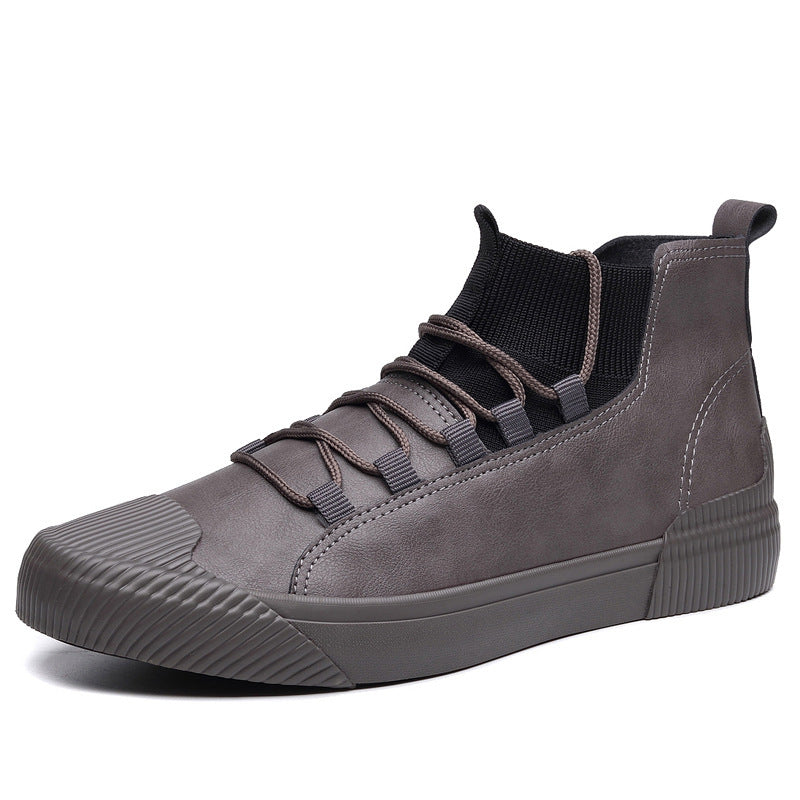 High-top Korean Elastic Band Casual Youth Men's Shoes