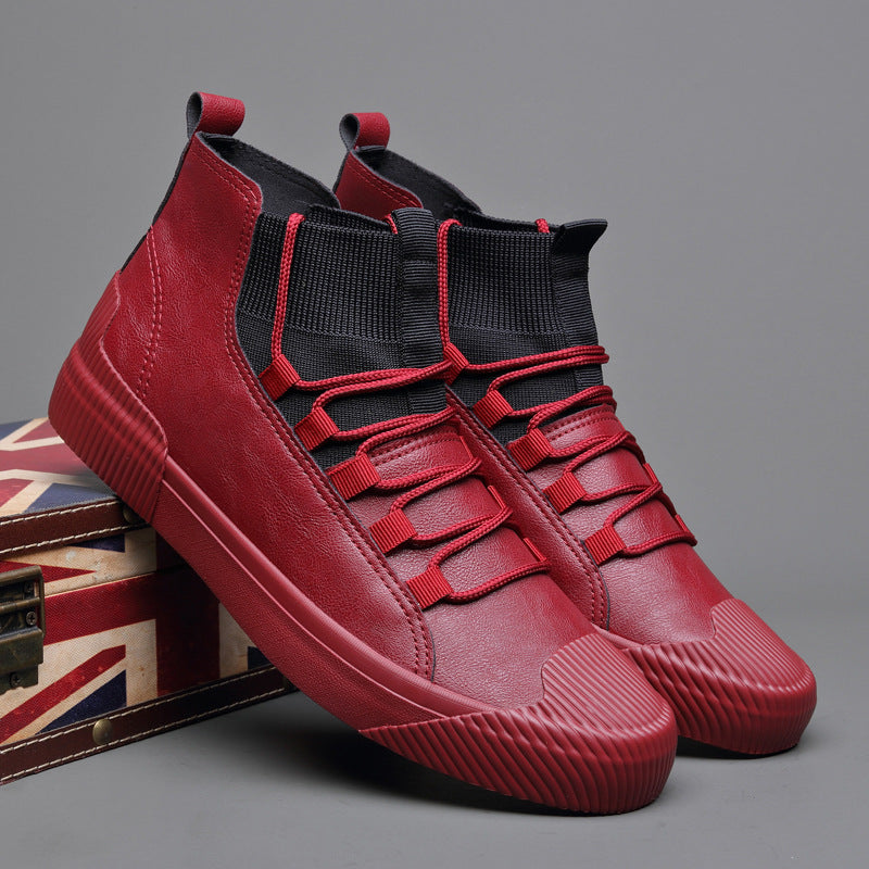 High-top Korean Elastic Band Casual Youth Men's Shoes