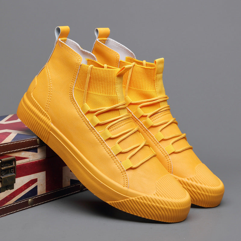 High-top Korean Elastic Band Casual Youth Men's Shoes