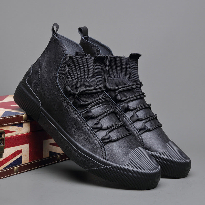 High-top Korean Elastic Band Casual Youth Men's Shoes
