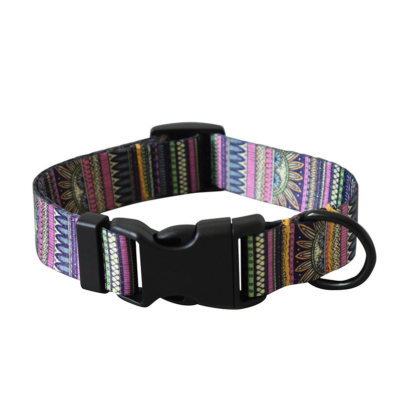 Ethnic Style Pet Supplies Printed Dog Collar