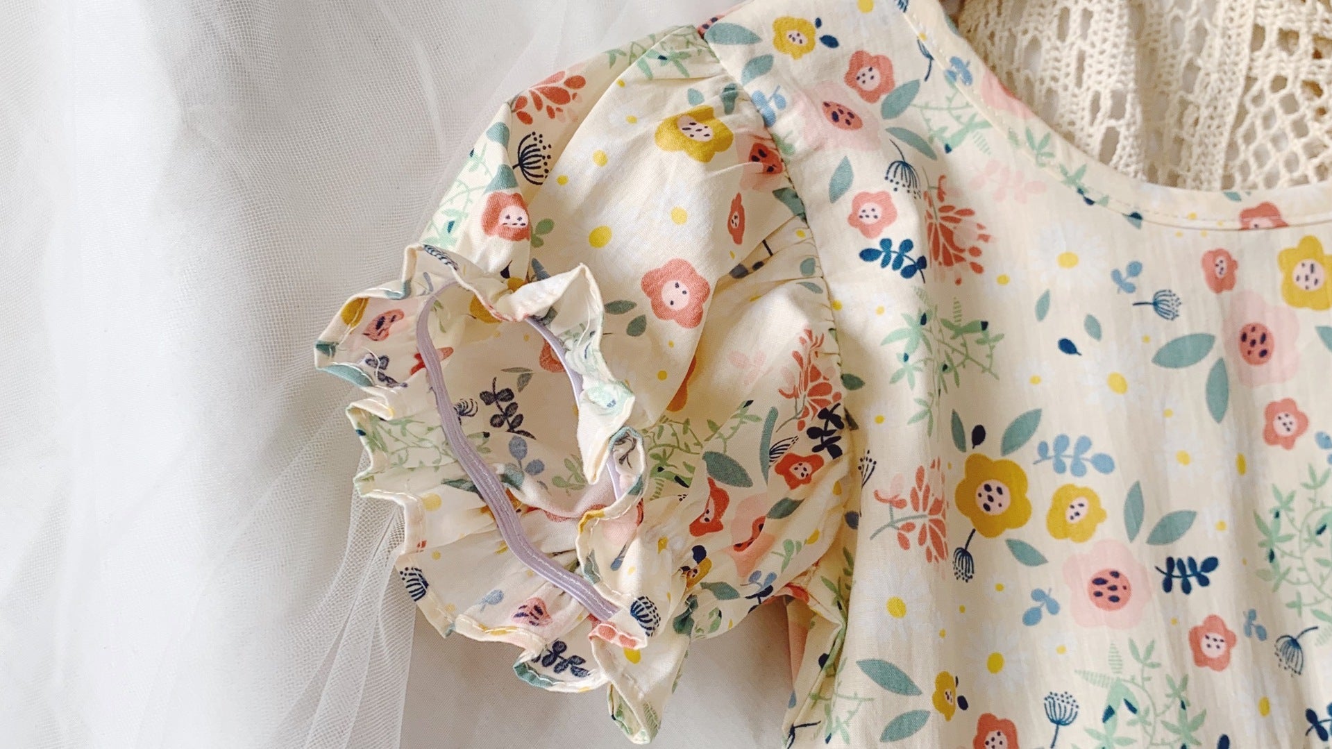 Girls' Pastoral Floral Princess Dress