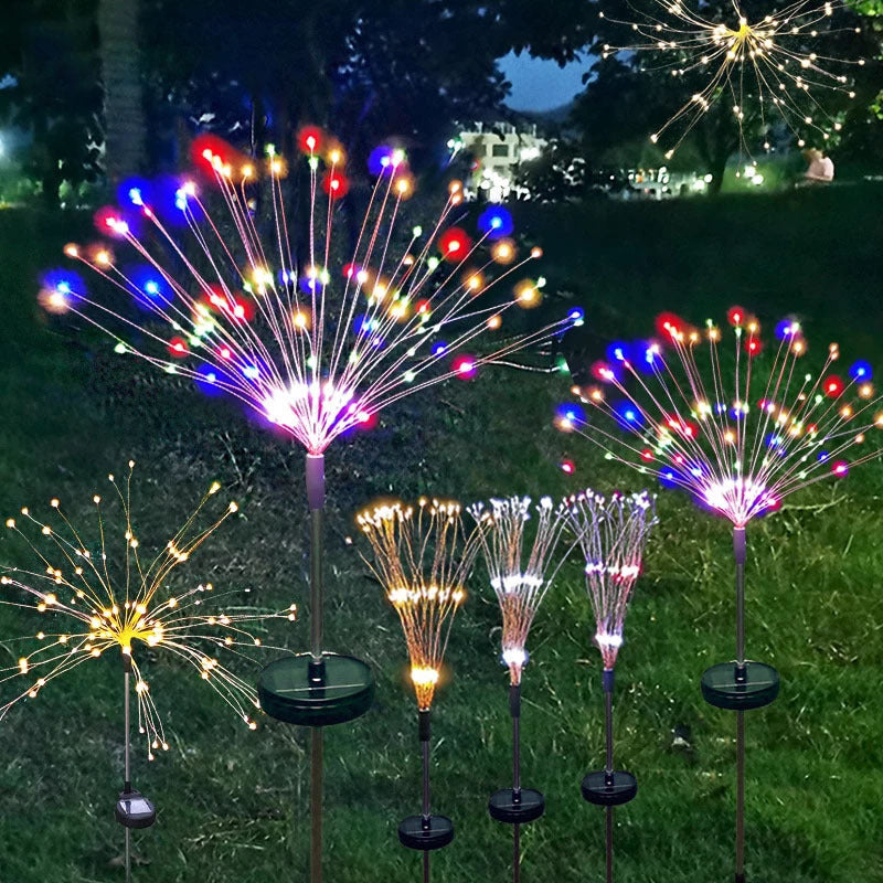 Solar Firework Lights Ground Inserted LED Starry Sky Christmas Lawn Decoration
