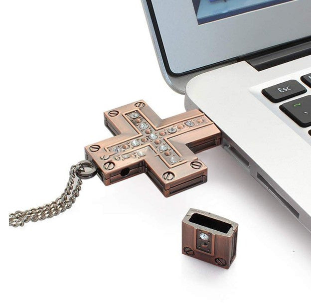 32GB Metal Cross USB Flash Drive – Durable & High-Speed Storage