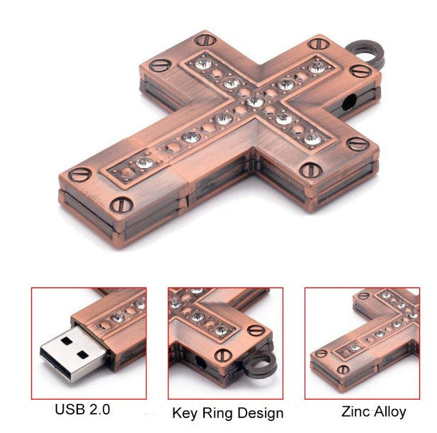 32GB Metal Cross USB Flash Drive – Durable & High-Speed Storage