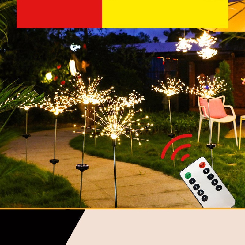 Solar Firework Lights Ground Inserted LED Starry Sky Christmas Lawn Decoration